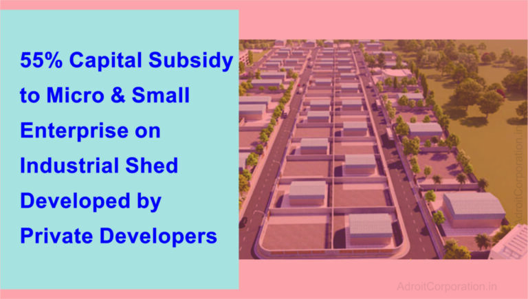 55% Capital Subsidy to Micro and Small Enterprise on Industrial Shed Developed by Private Developers in Gujarat