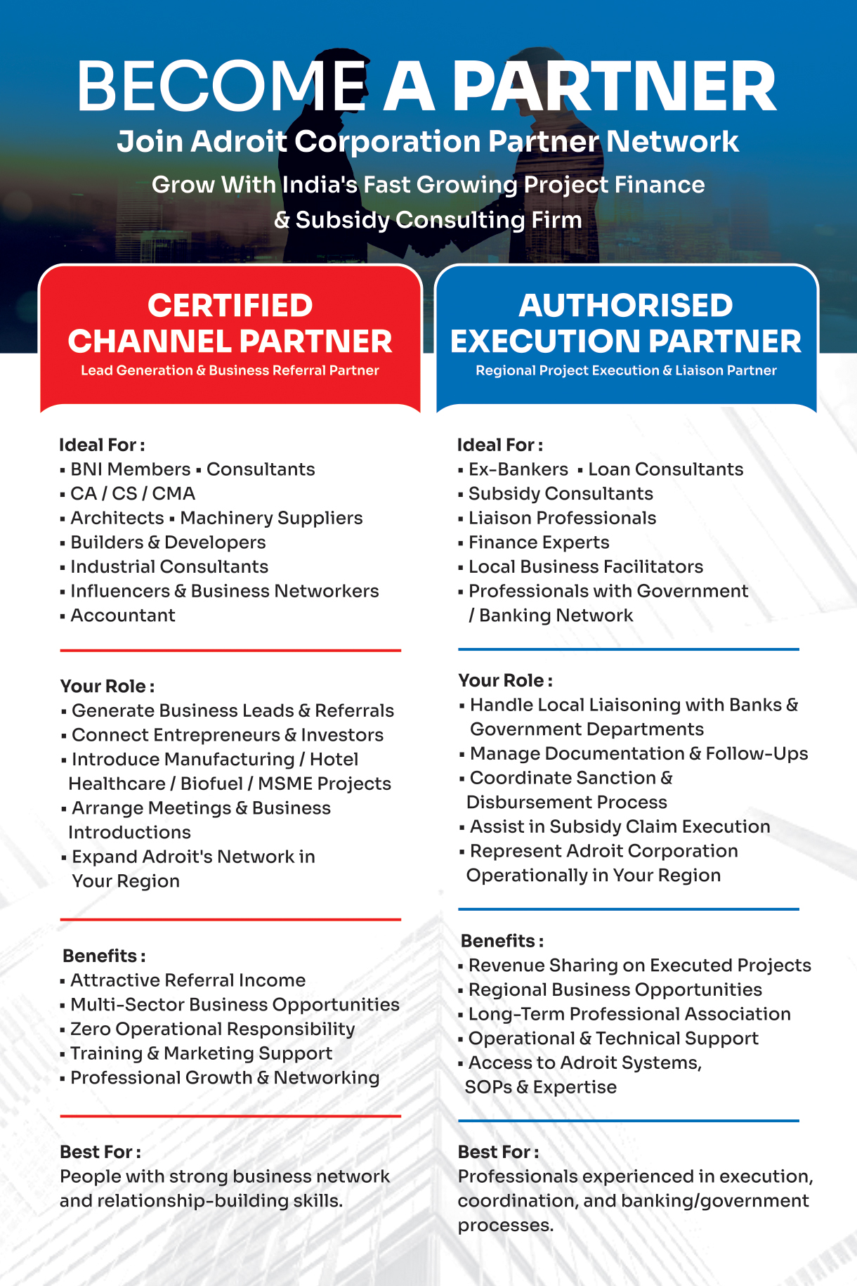 Adroit Corporation Partner Program